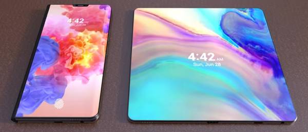 Le Huawei Mate X possède un écran pliable - vue comparative : écran fermé versus écran ouvert
