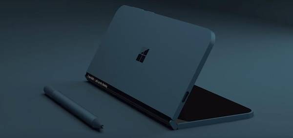 Le Microsoft Andromeda à l'écran pliable - vue arrière