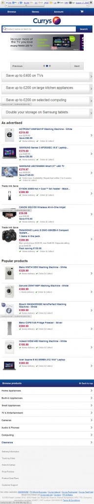 interface site sur iphone