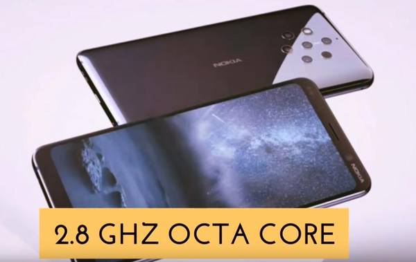 Le choix d'Android pour ce Nokia 9 pureview et un processeur 8 coeurs cadencé à 2.8Ghz